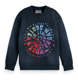 Scotch & Soda FRONT ARTWORK RELAXEDFIT WASHED SWEATSHIRT CARBON