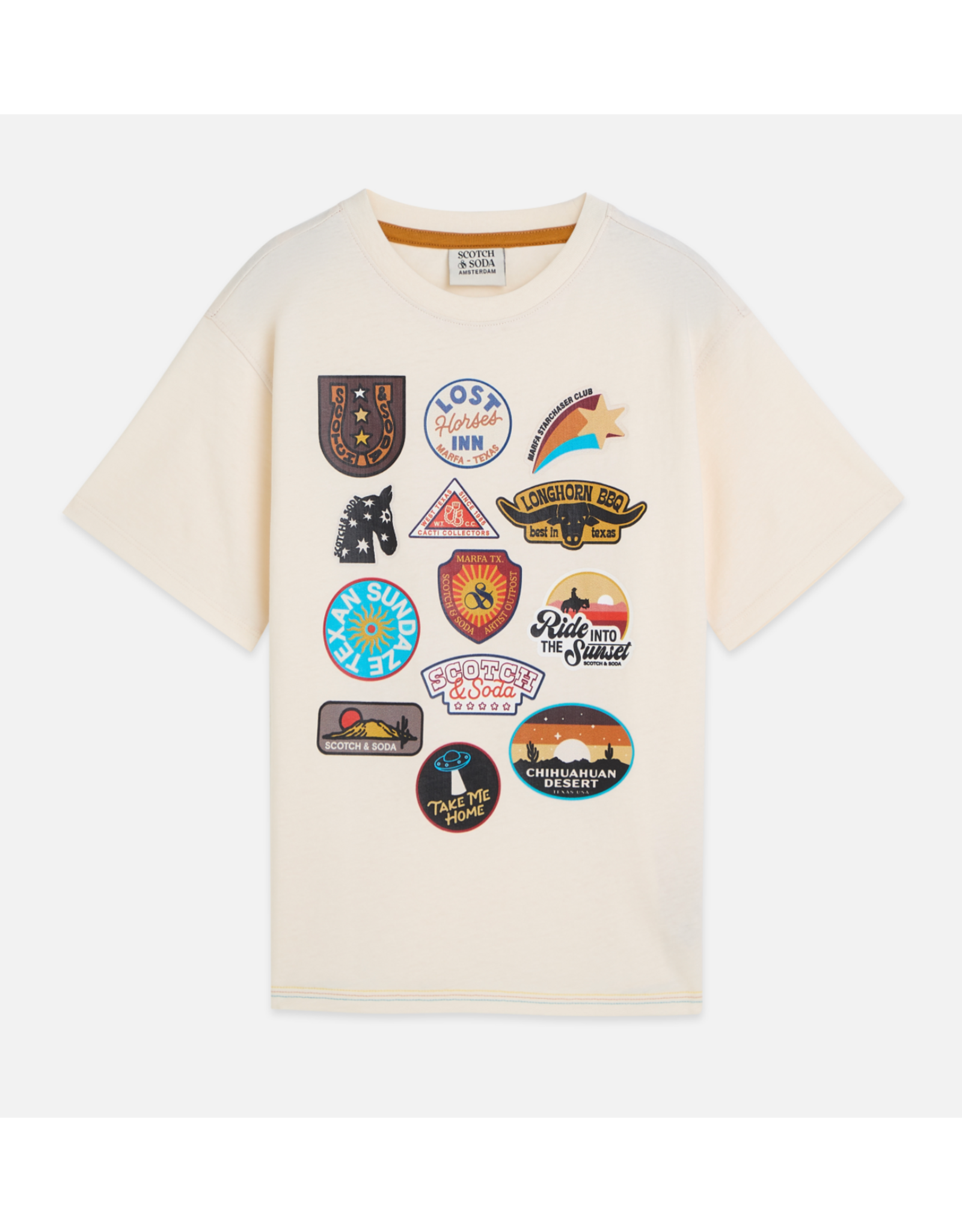 Scotch & Soda FRONT ARTWORK RELAXEDFIT TSHIRT EGGNOG