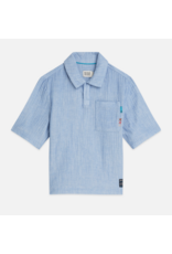 Scotch & Soda COTTON CHAMBRAY SHORTSLEEVE SHIRT CHAMBRAY BLUE