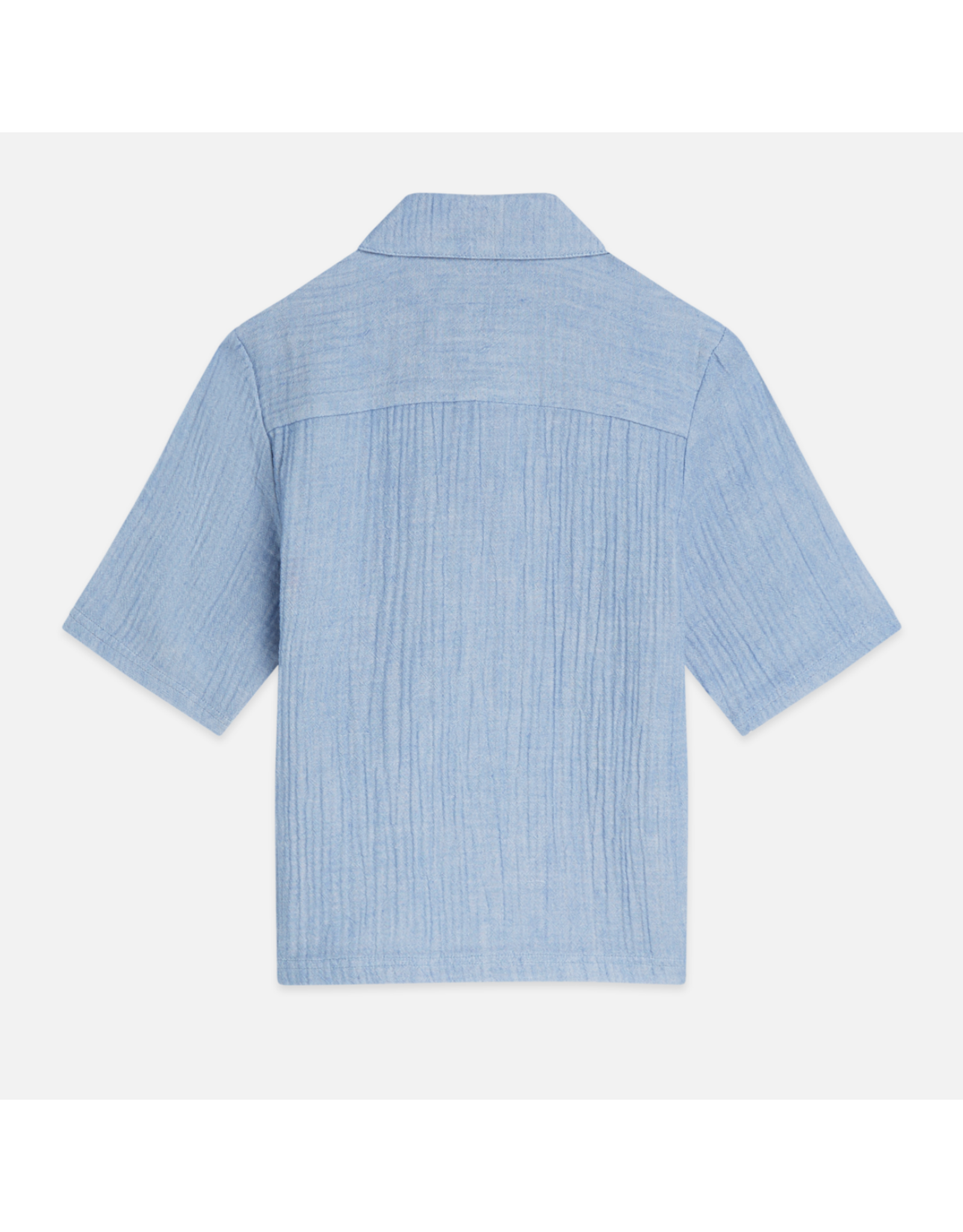 Scotch & Soda COTTON CHAMBRAY SHORTSLEEVE SHIRT CHAMBRAY BLUE