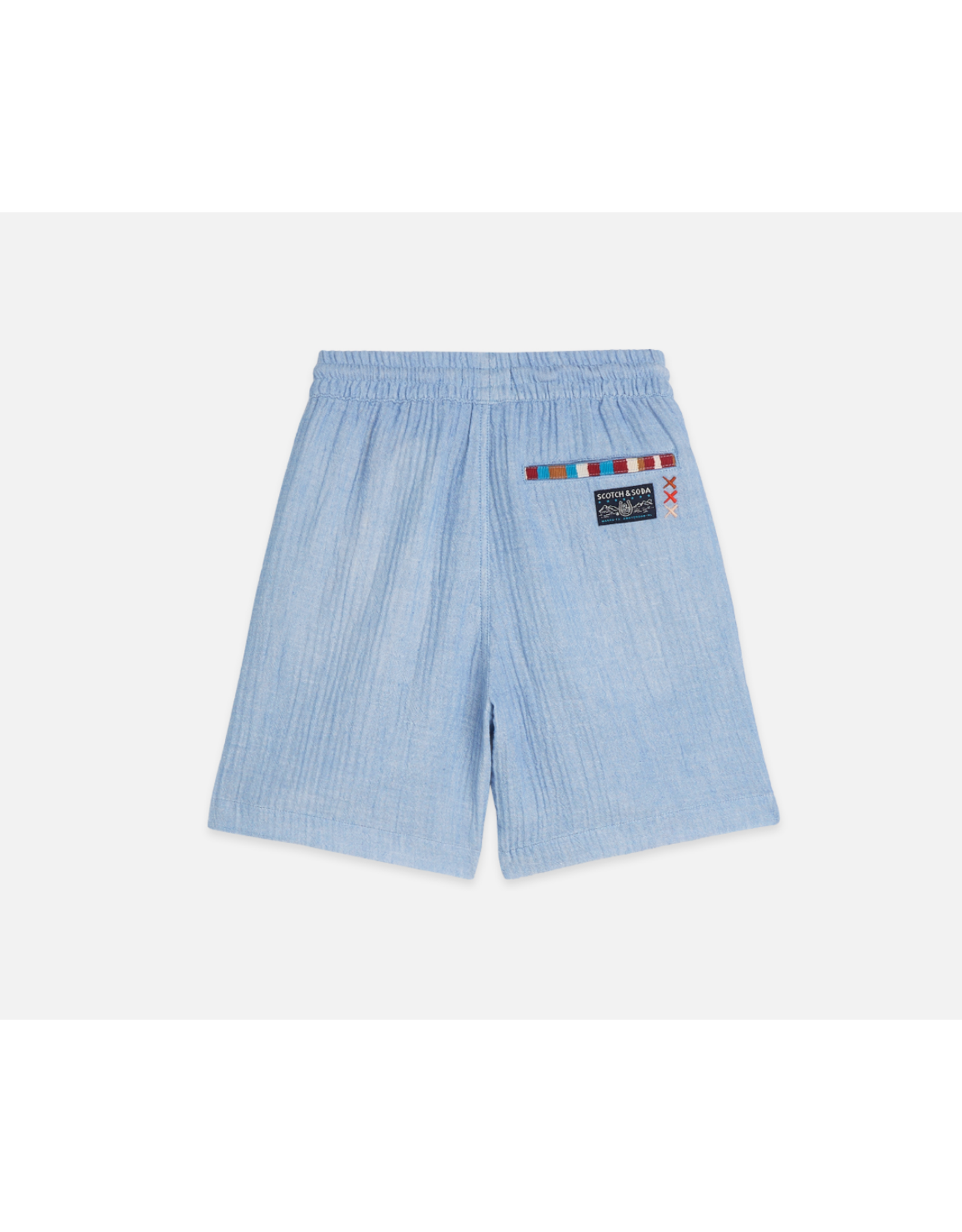 Scotch & Soda COTTON CHAMBRAY PULLON SHORTS CHAMBRAY BLUE