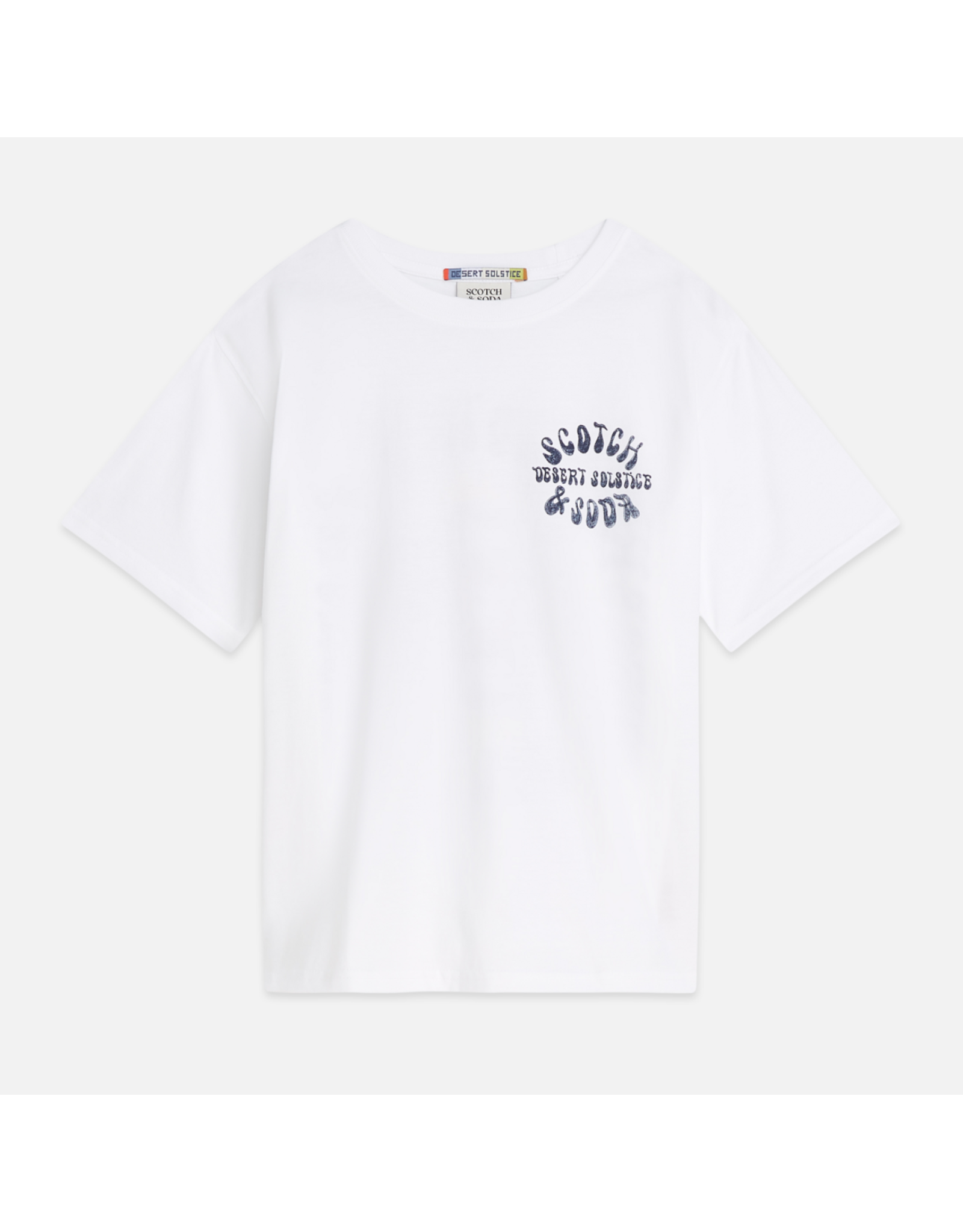 Scotch & Soda FRONT AND BACK ARTWORK RELAXED FIT TSHIRT BRIGHT WHITE