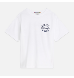 Scotch & Soda FRONT AND BACK ARTWORK RELAXED FIT TSHIRT BRIGHT WHITE