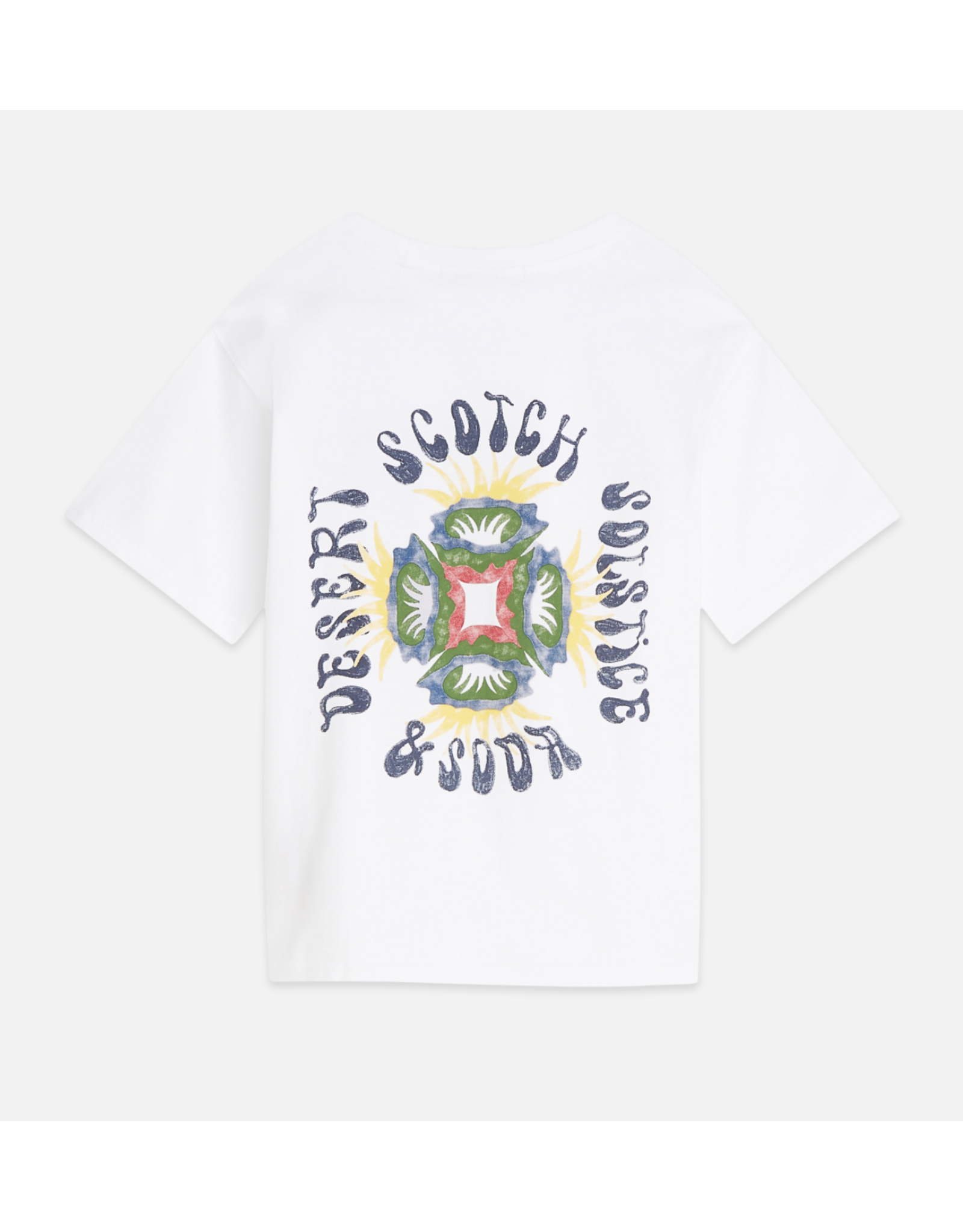 Scotch & Soda FRONT AND BACK ARTWORK RELAXED FIT TSHIRT BRIGHT WHITE