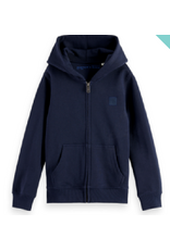 Scotch & Soda CORE REGULAR-FIT LOGO BADGE ZIP THROUGH HOODIE SKY CAPTAIN