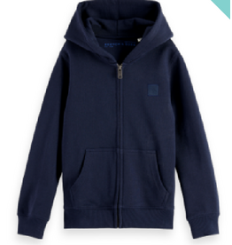 Scotch & Soda CORE REGULAR-FIT LOGO BADGE ZIP THROUGH HOODIE SKY CAPTAIN nos