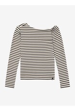 Indian Blue Jeans Longsleeve Offshoulder Stripe Sandshell