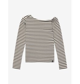 Indian Blue Jeans Longsleeve Offshoulder Stripe Sandshell