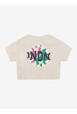 Indian Blue Jeans T-shirt Cropped Back Artwork Light sand melange