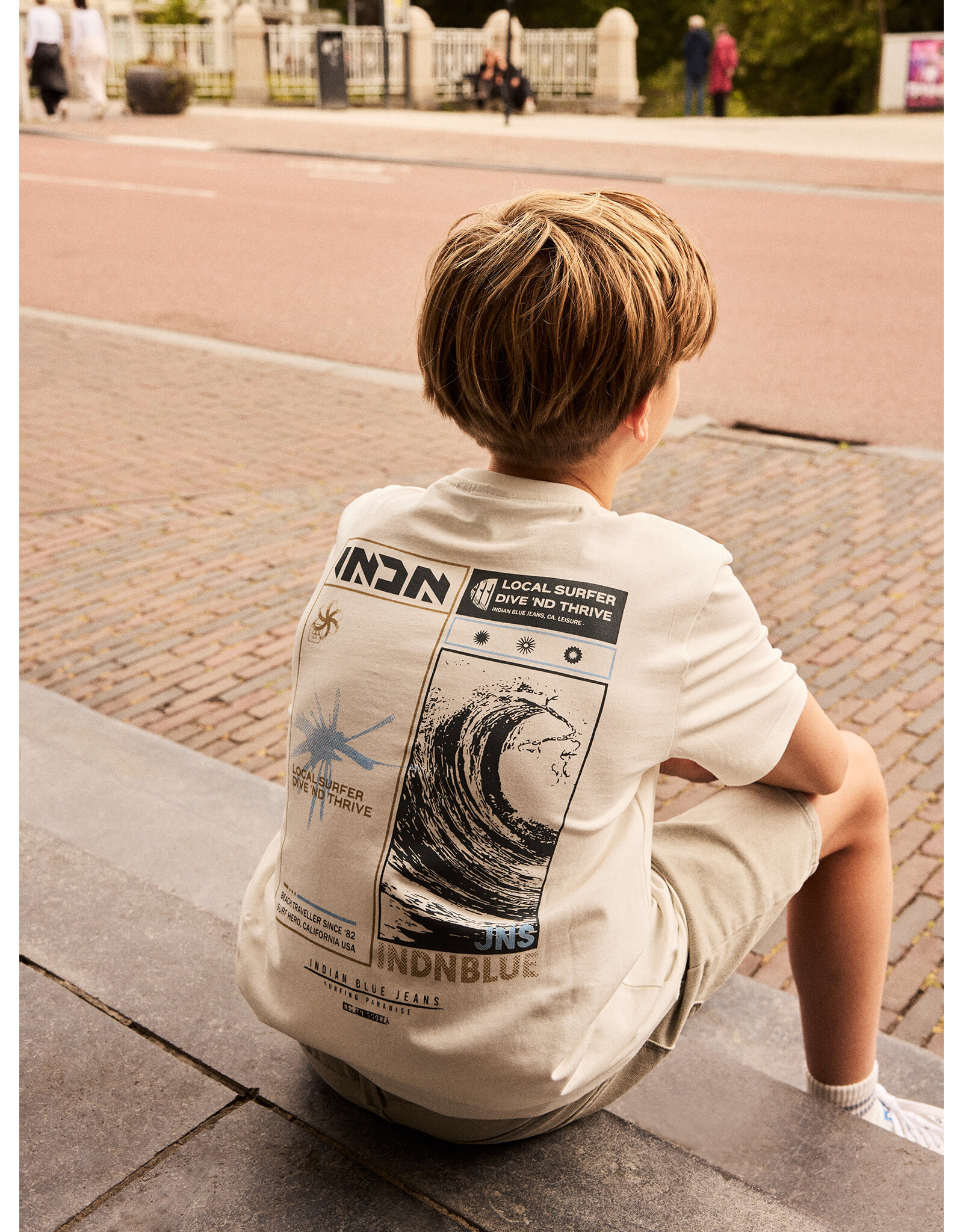 Indian Blue Jeans T-Shirt INDN Backprint Cloud