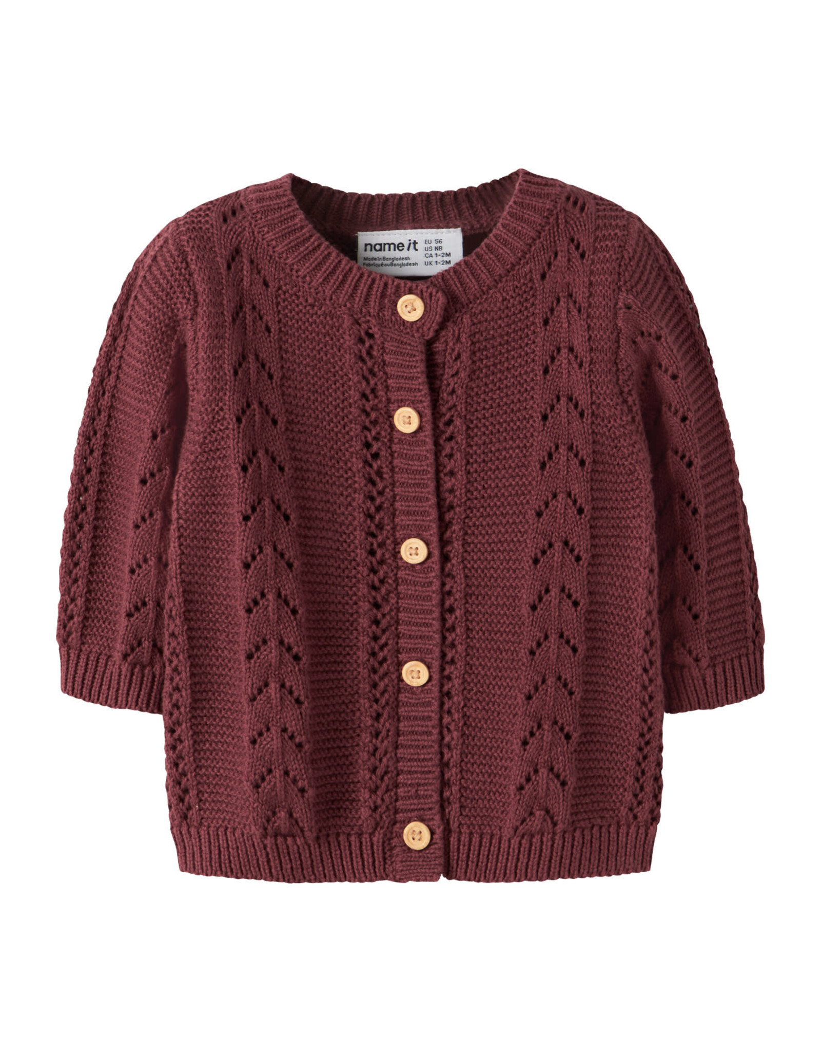 Name it NBFTANDRA LS KNIT CARD Oxblood Red