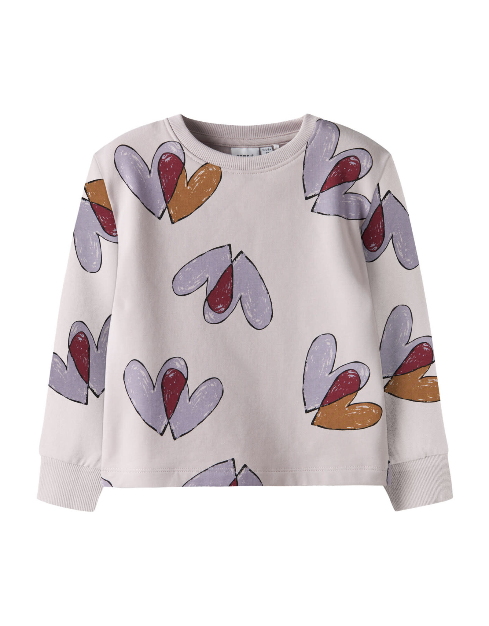 Name it NMFTEART LS NREG SWEAT BRU Lilac Marble