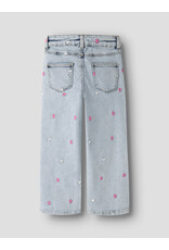 Name it NMFROSE WIDE EMB JEANS 2633-FR NOOS Light Blue Bleached Denim