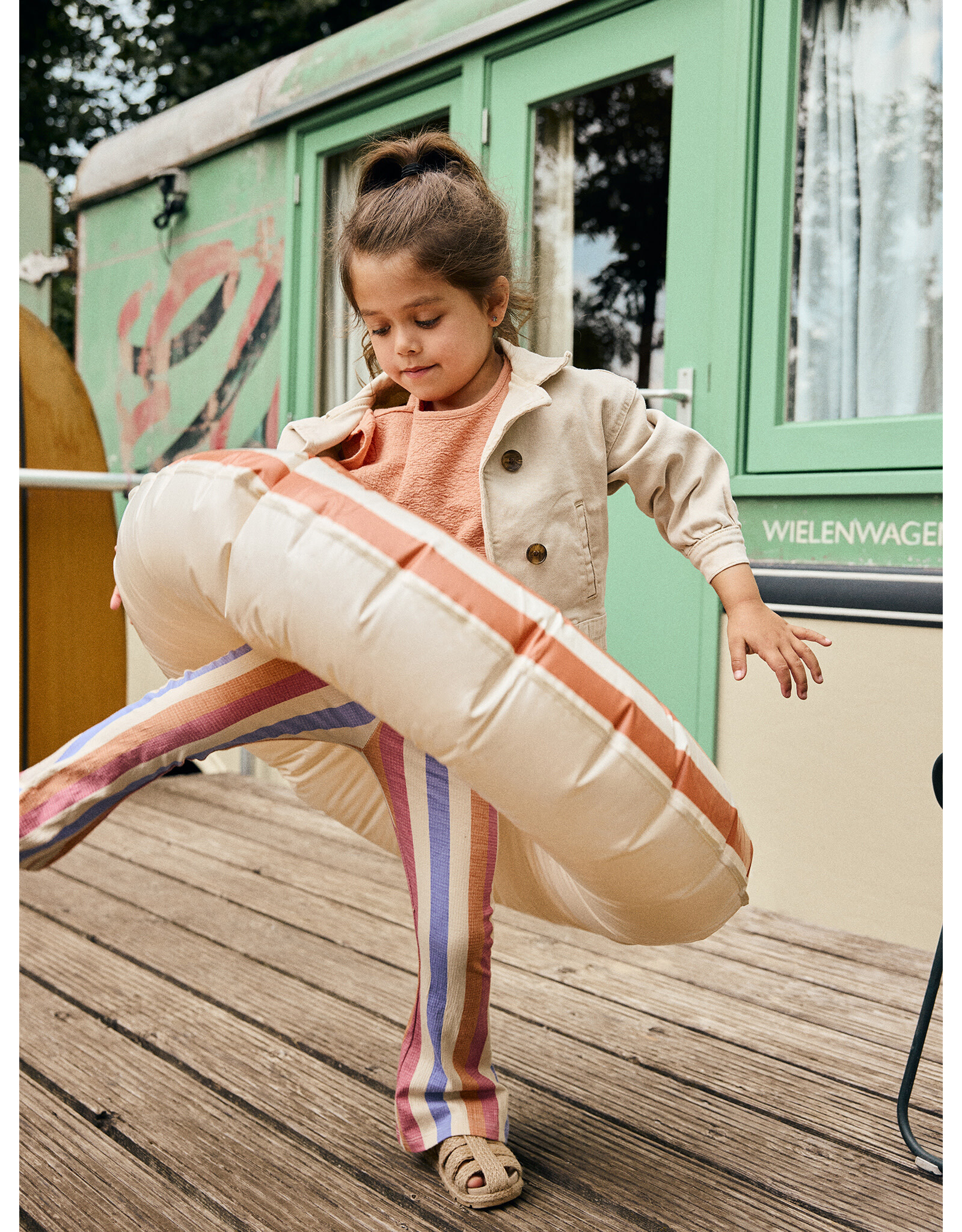 Daily7 Flared Legging Striped Heather Rose