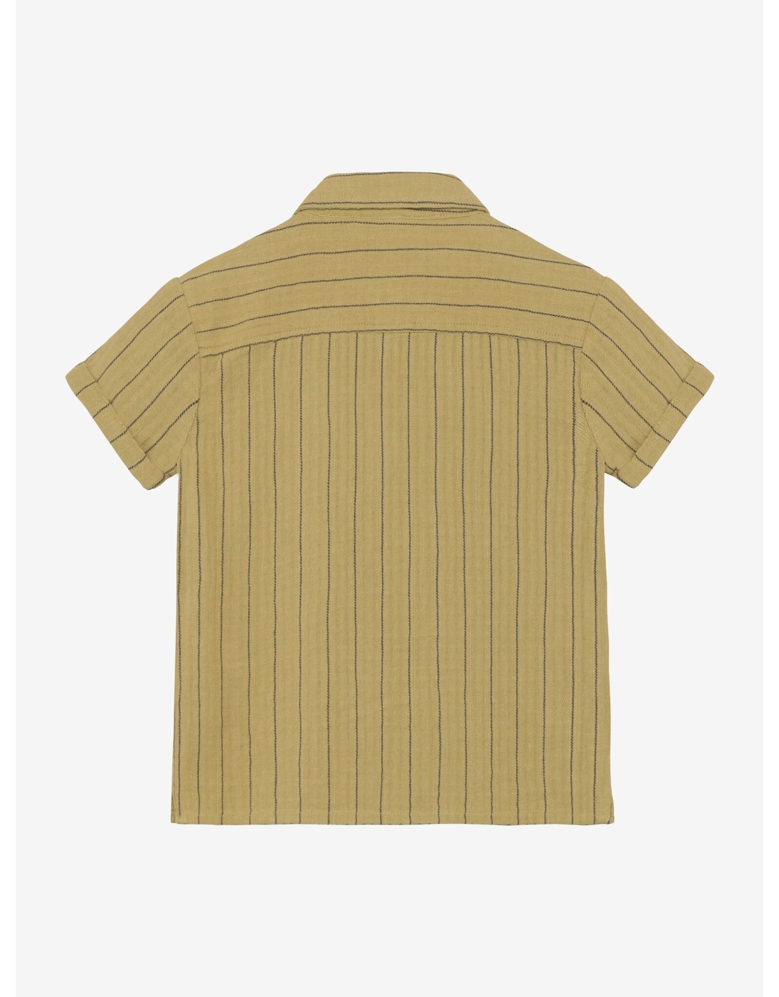 Daily7 Shirt Small Stripe Pale Olive Green
