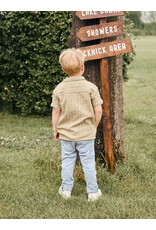 Daily7 Shirt Small Stripe Pale Olive Green