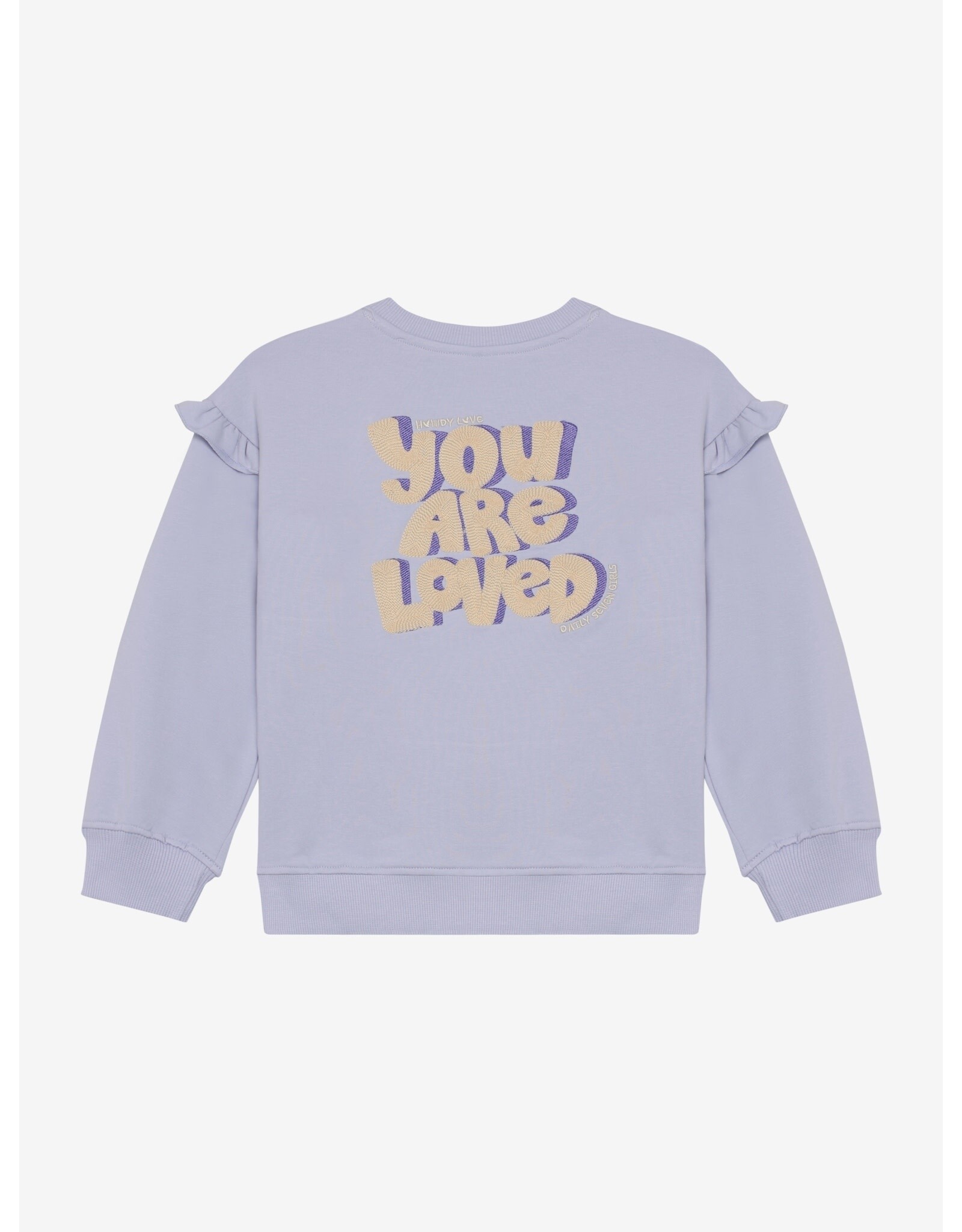 Daily7 Sweater Ruffle Sleeve Icelandic Blue