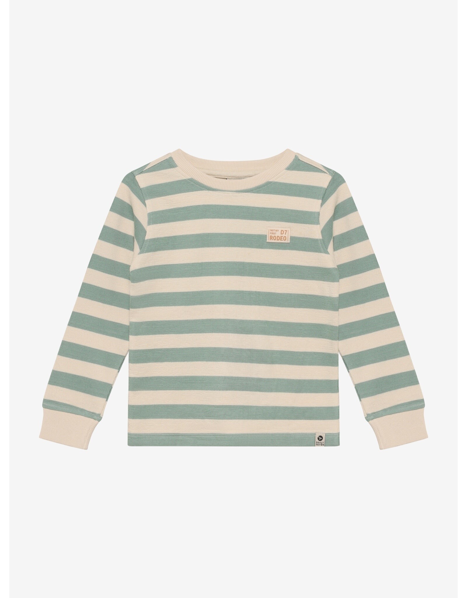 Daily7 T-shirt Longsleeve Stripe Green Milieu