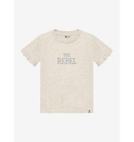 Daily7 T-shirt Rebel Print Creme Grey Melange
