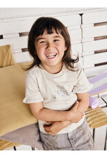 Daily7 T-shirt Rebel Print Creme Grey Melange