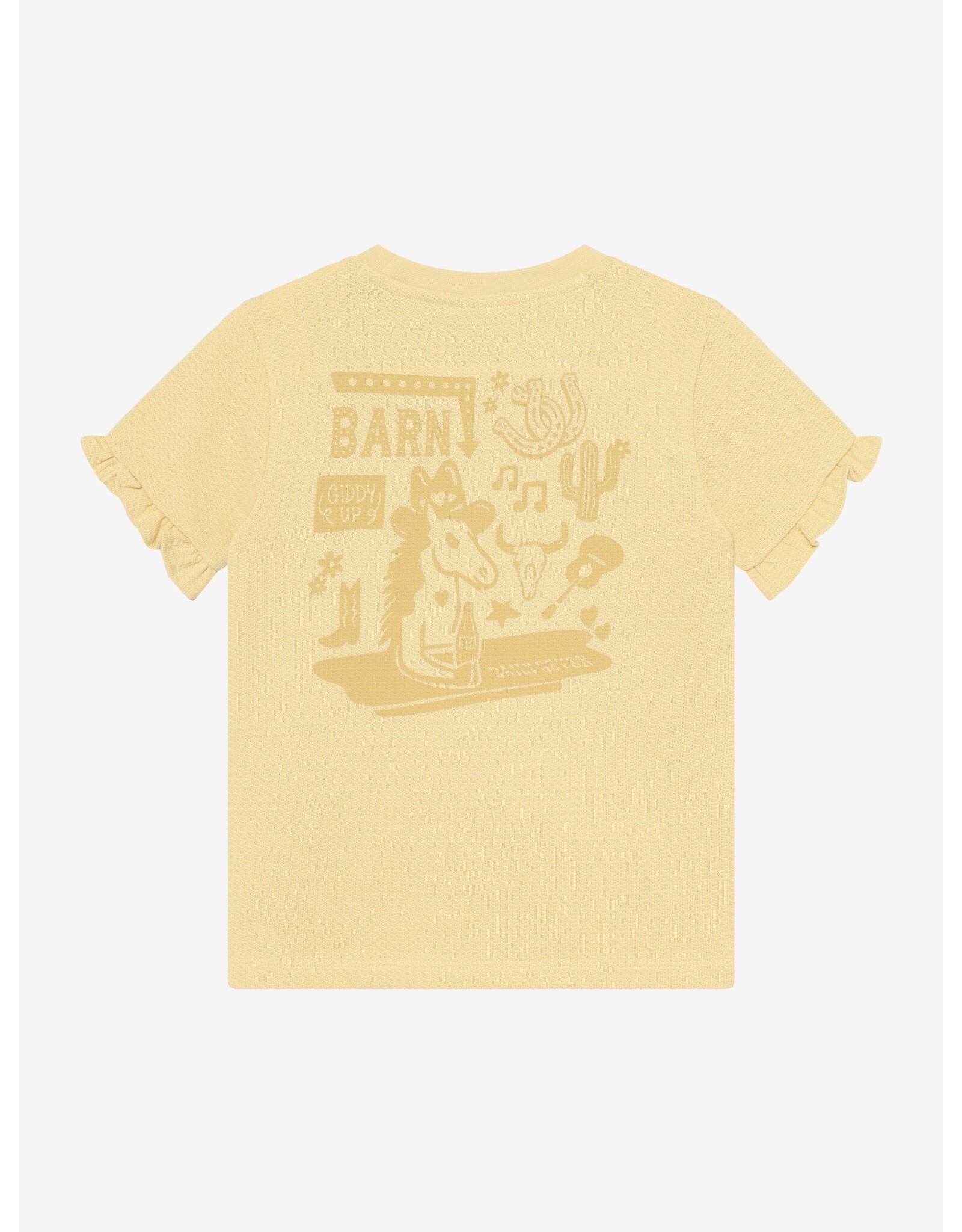 Daily7 T-shirt Ruffle Backprint Reed Yellow