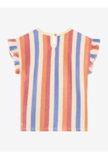 Daily7 T-shirt Terry Striped Heather Rose