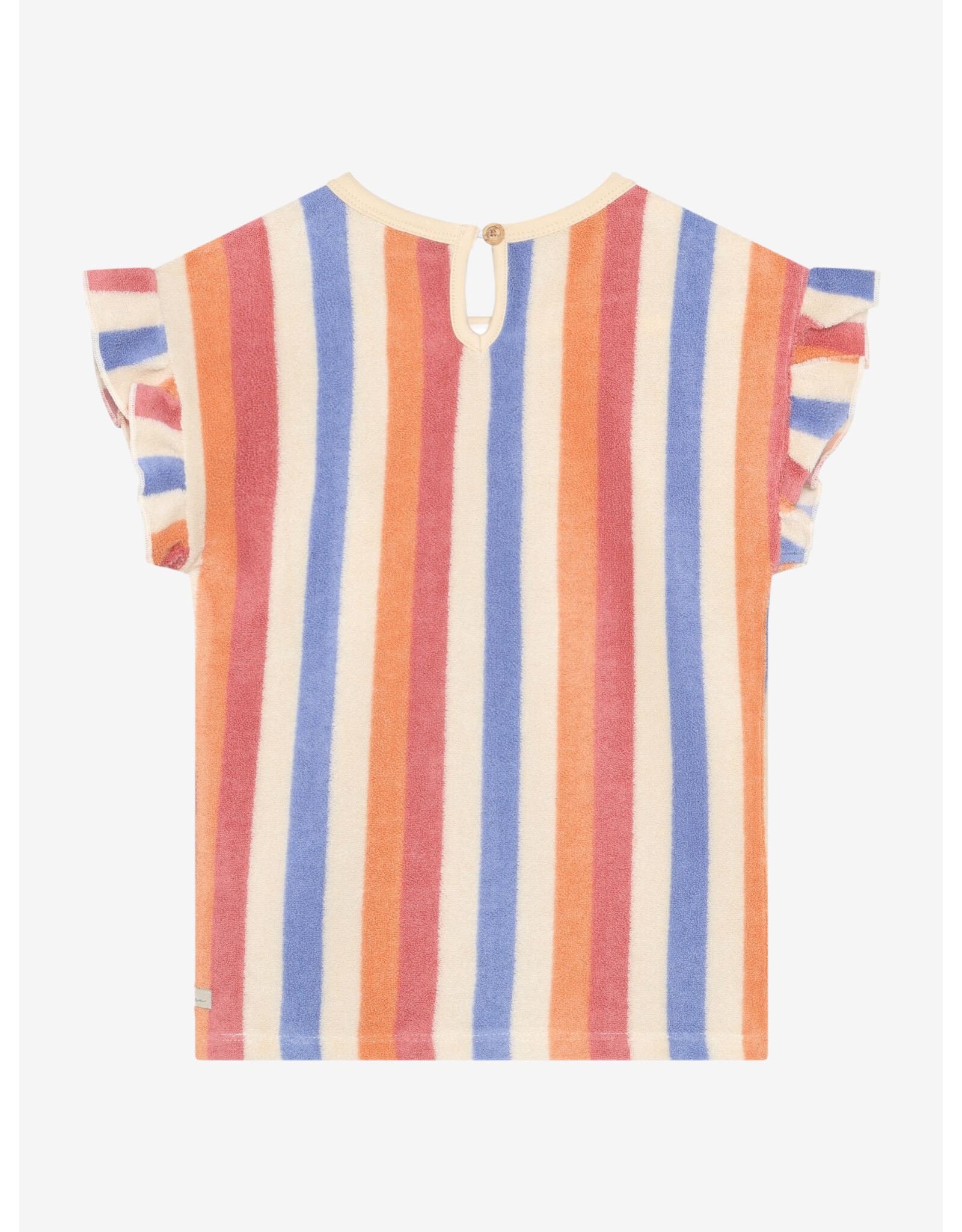 Daily7 T-shirt Terry Striped Heather Rose