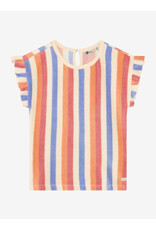 Daily7 T-shirt Terry Striped Heather Rose