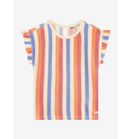 Daily7 T-shirt Terry Striped Heather Rose