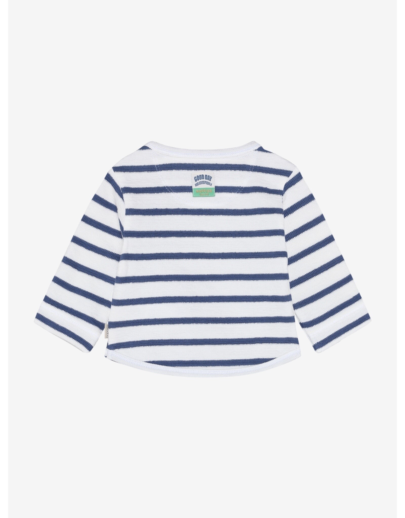 Noppies Tee LS stripe P910 Gray Blue