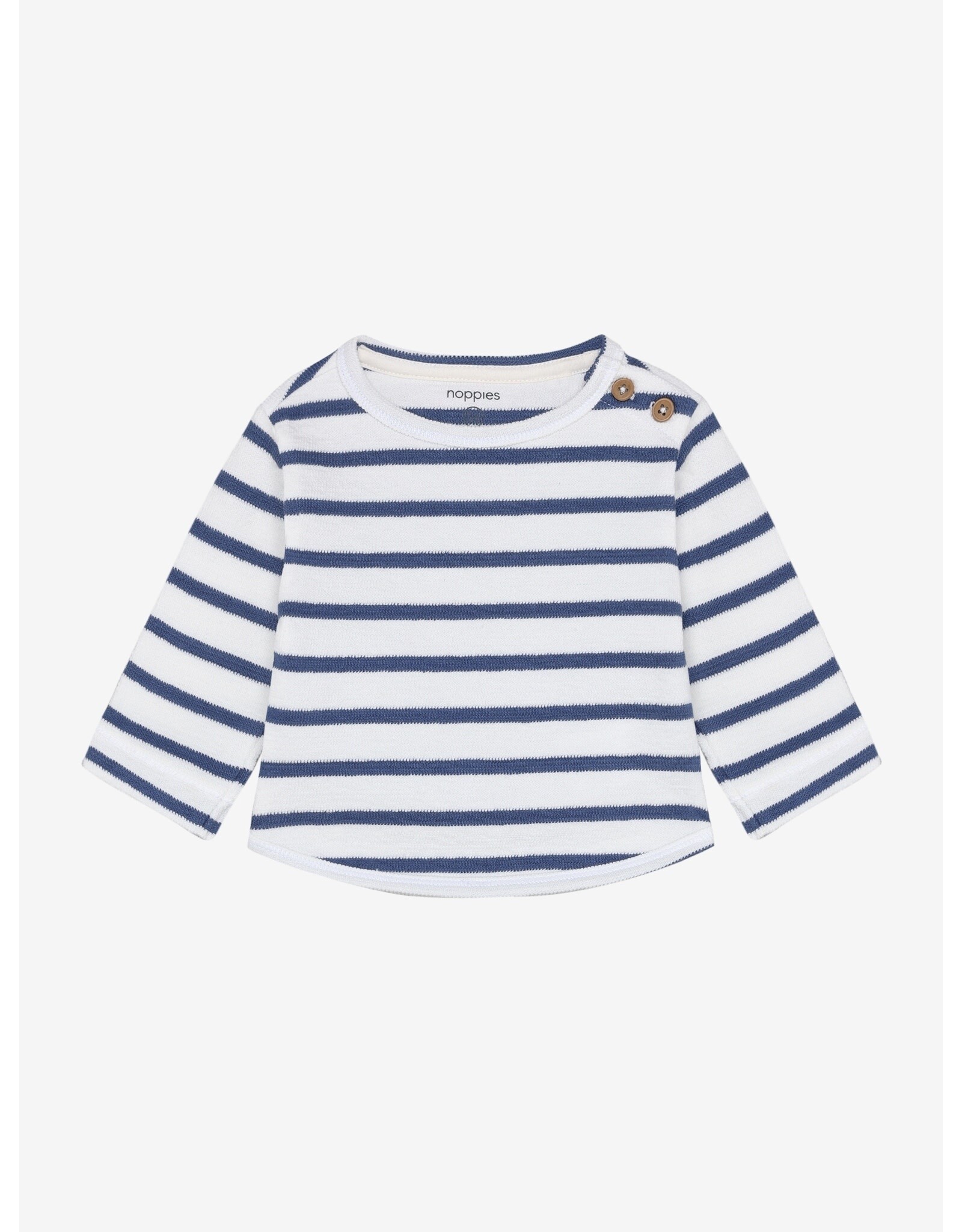 Noppies Tee LS stripe P910 Gray Blue