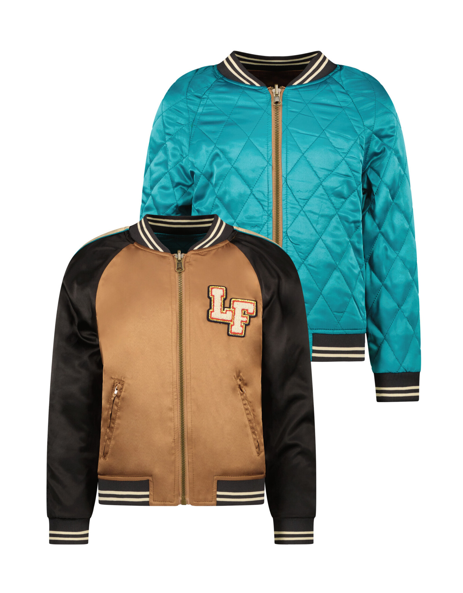 Like Flo Flo girls reversible satin baseball Chestnut