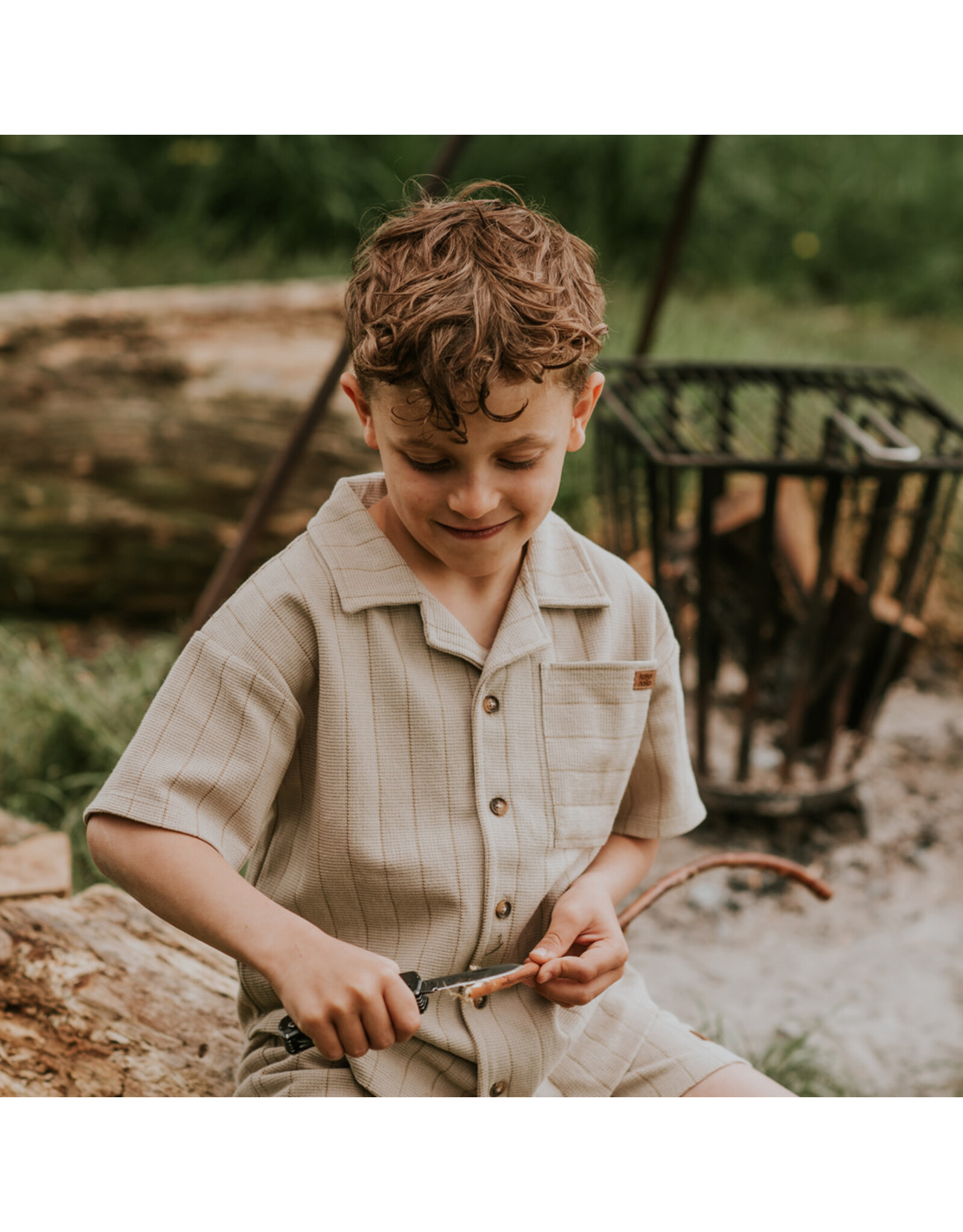 Koko Noko 2 pc set, loose fit, Shirt ss, Shorts Pebble