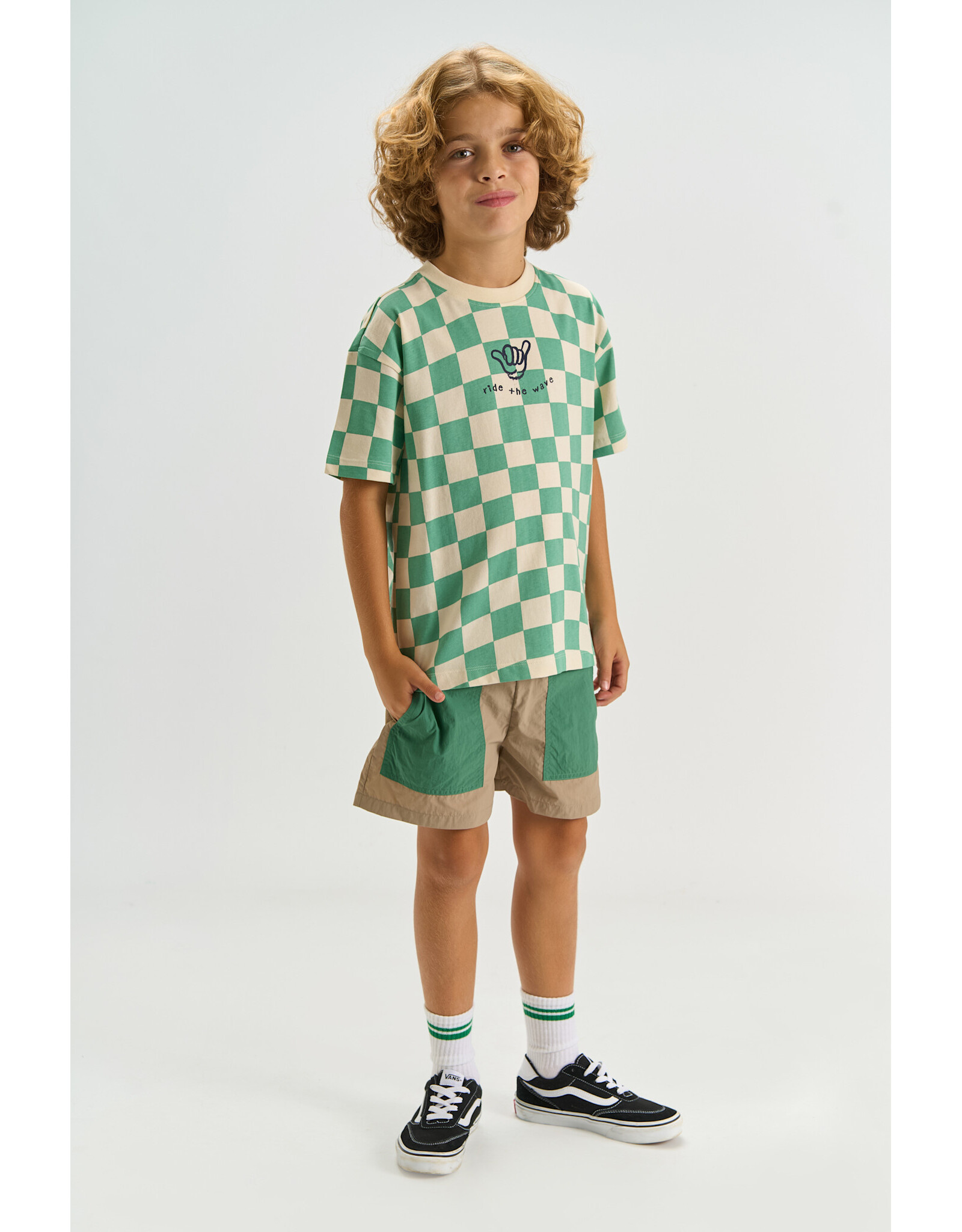 THE NEW TNTiago OS S_S Tee Créme De Menthe Check