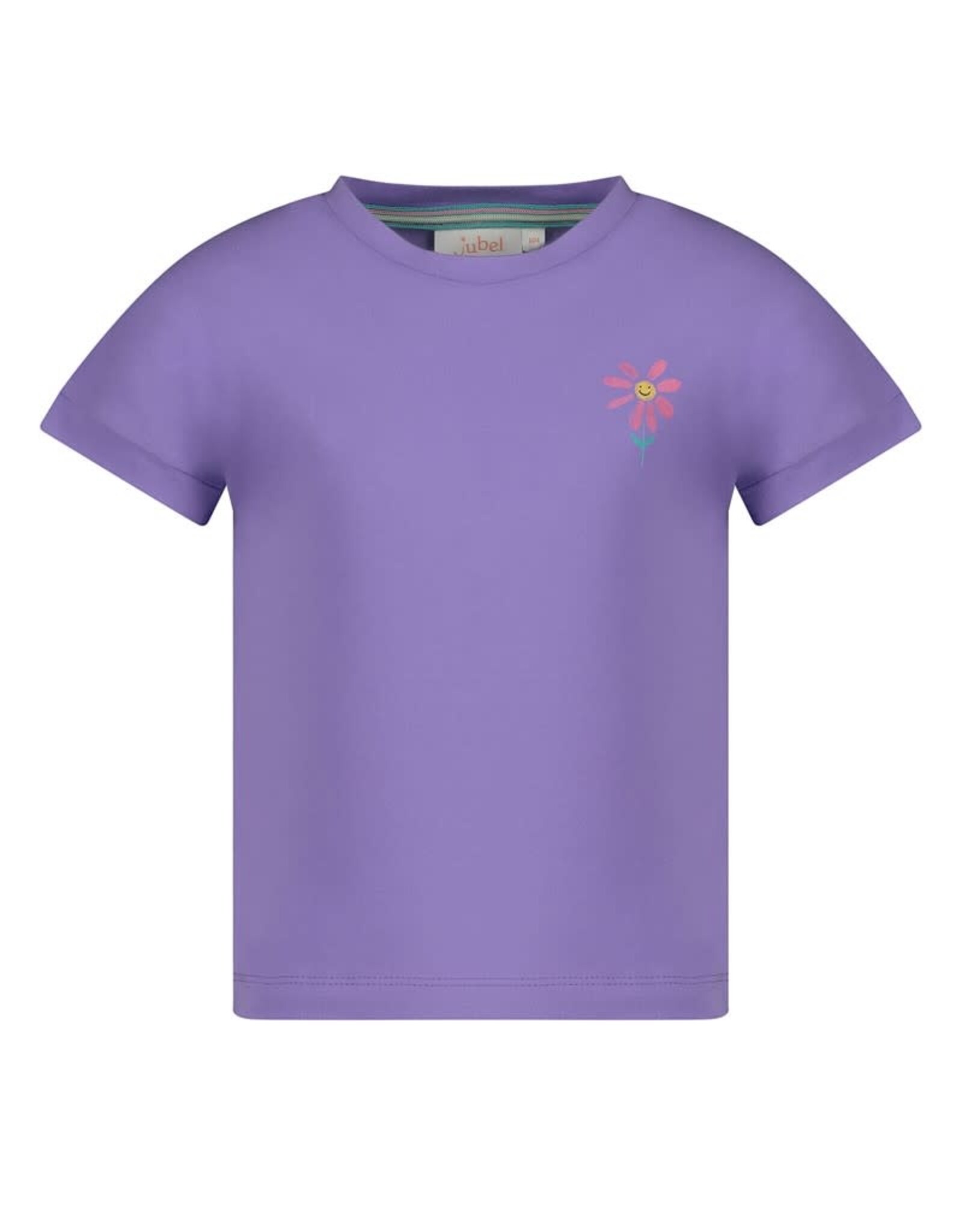 Jubel T-shirt met backprint - Rolling in to Spring Paars