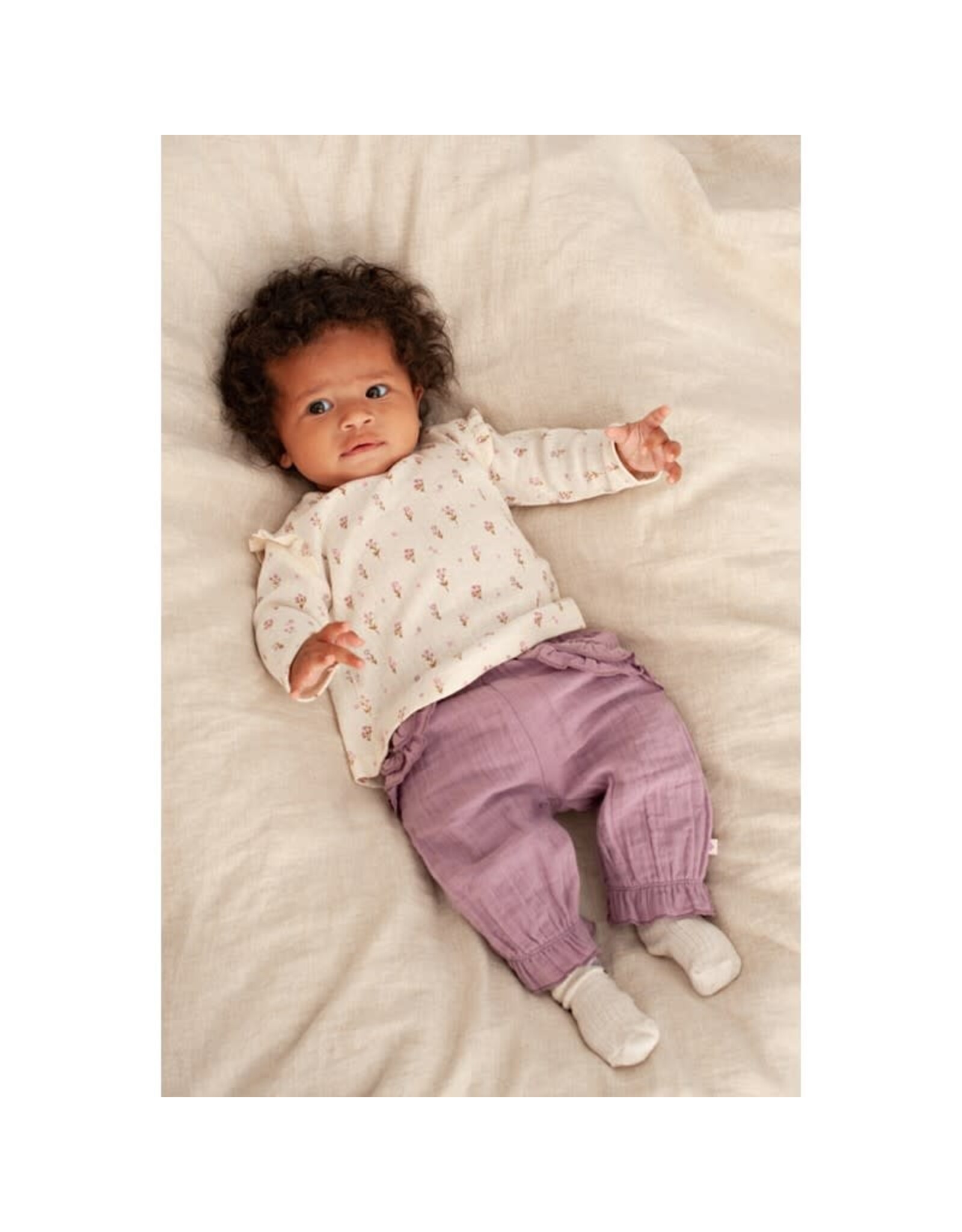 Feetje Broek mousseline - Flower Ranch Violet