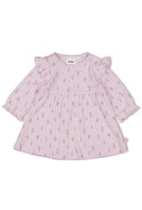 Feetje Jurk pointelle rib AOP - Flower Ranch Lila