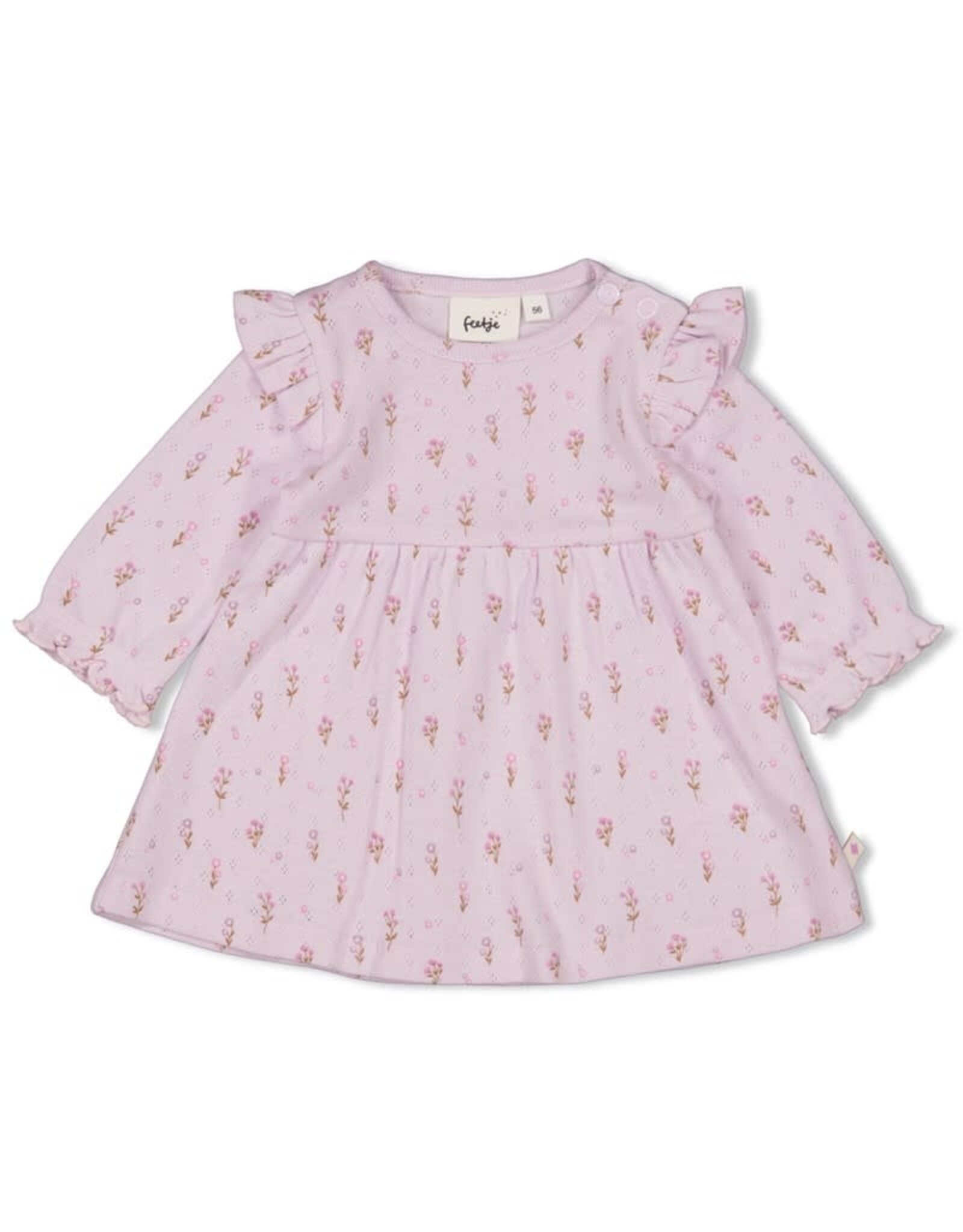 Feetje Jurk pointelle rib AOP - Flower Ranch Lila