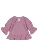 Feetje Longsleeve ruches mousseline - Flower Ranch Violet