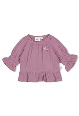 Feetje Longsleeve ruches mousseline - Flower Ranch Violet