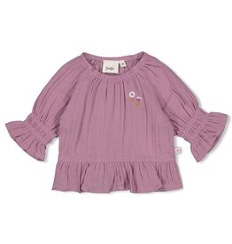 Feetje Longsleeve ruches mousseline - Flower Ranch Violet