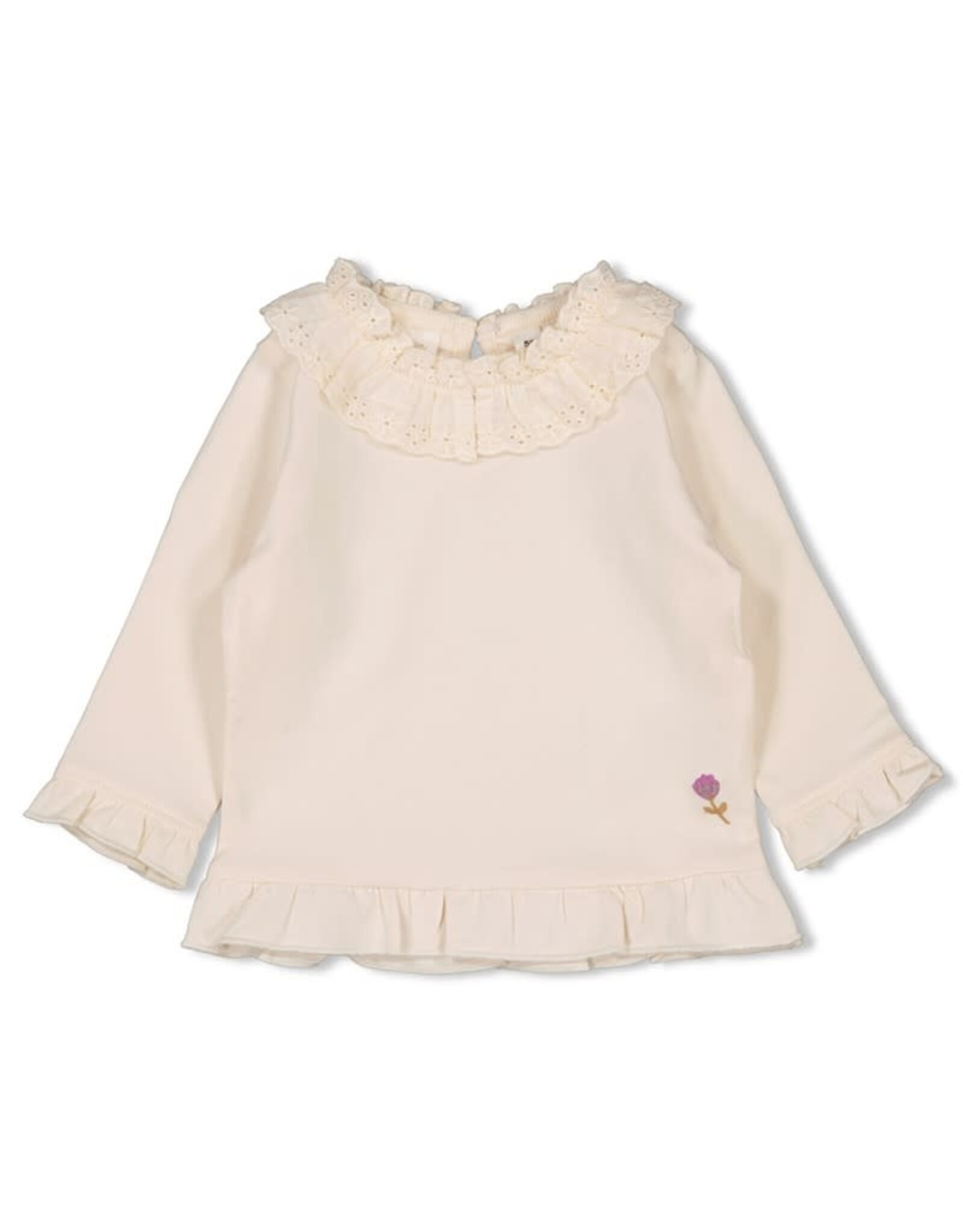 Feetje Longsleeve met kraag - Flower Ranch Offwhite