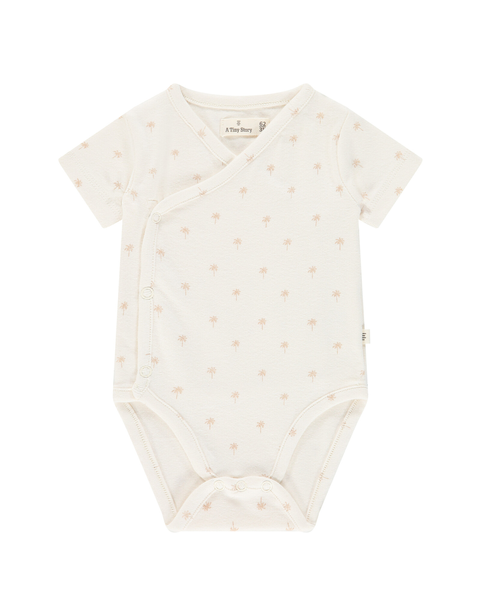 A Tiny Story baby romper short sleeve Ecru ss26