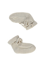 A Tiny Story baby slippers ecru melange ss26