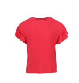 Little Looxs Little T-shirt SS ruffles poppy red s26