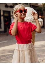 Little Looxs Little T-shirt SS ruffles poppy red s26