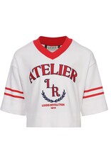 Looxs 10sixteen interlock  V neck T-shirt ivory s26