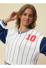 Looxs 10sixteen Stripe V neck Sweater INDIGO BLUE s26