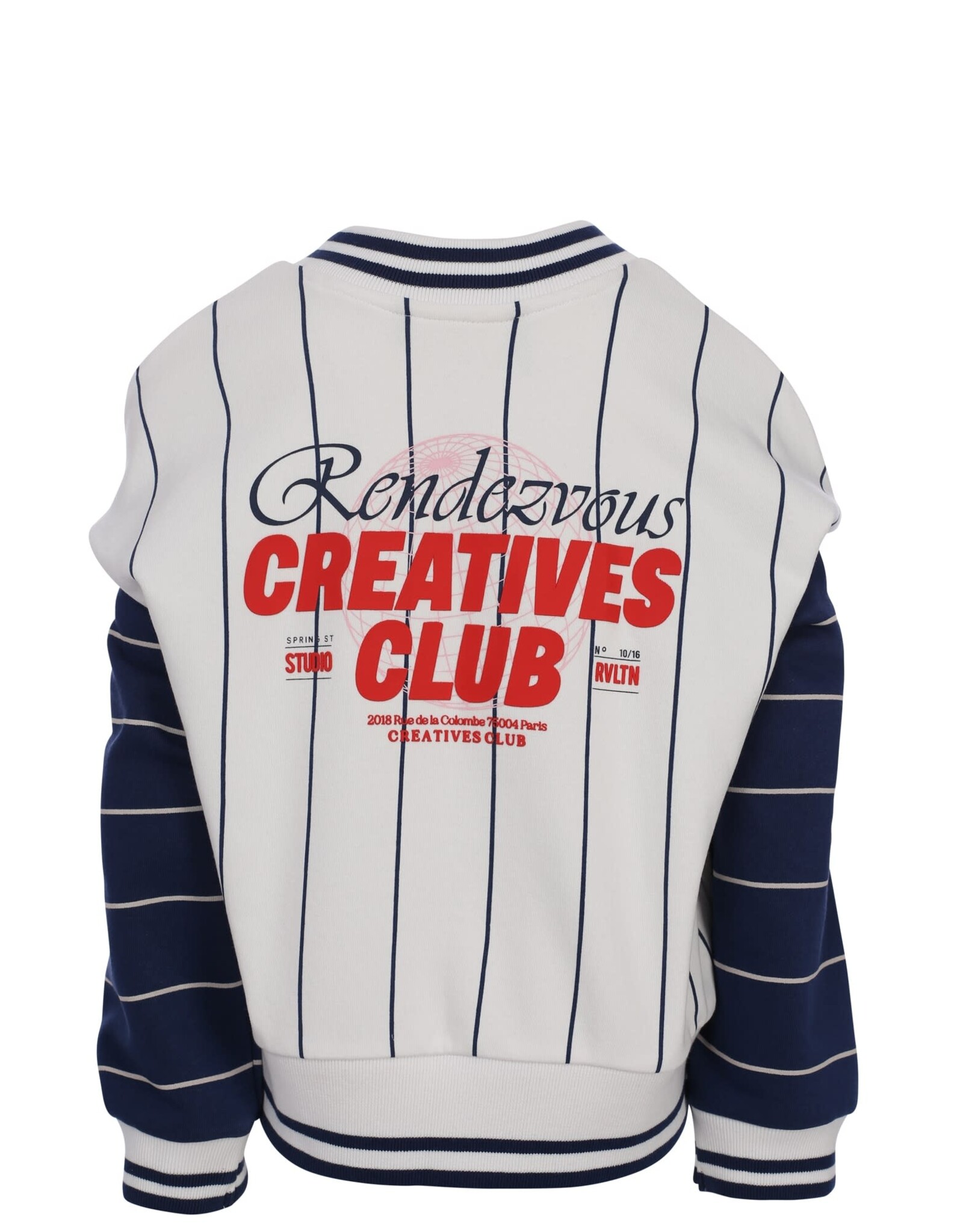 Looxs 10sixteen Stripe V neck Sweater INDIGO BLUE s26