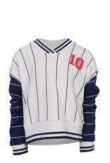 Looxs 10sixteen Stripe V neck Sweater INDIGO BLUE s26
